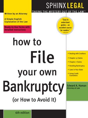cover image of How to File Your Own Bankruptcy (or How to Avoid It), 6e